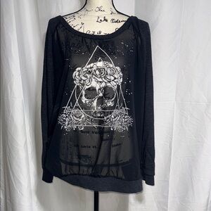 Torrid Sheer Front  Skull Sweater